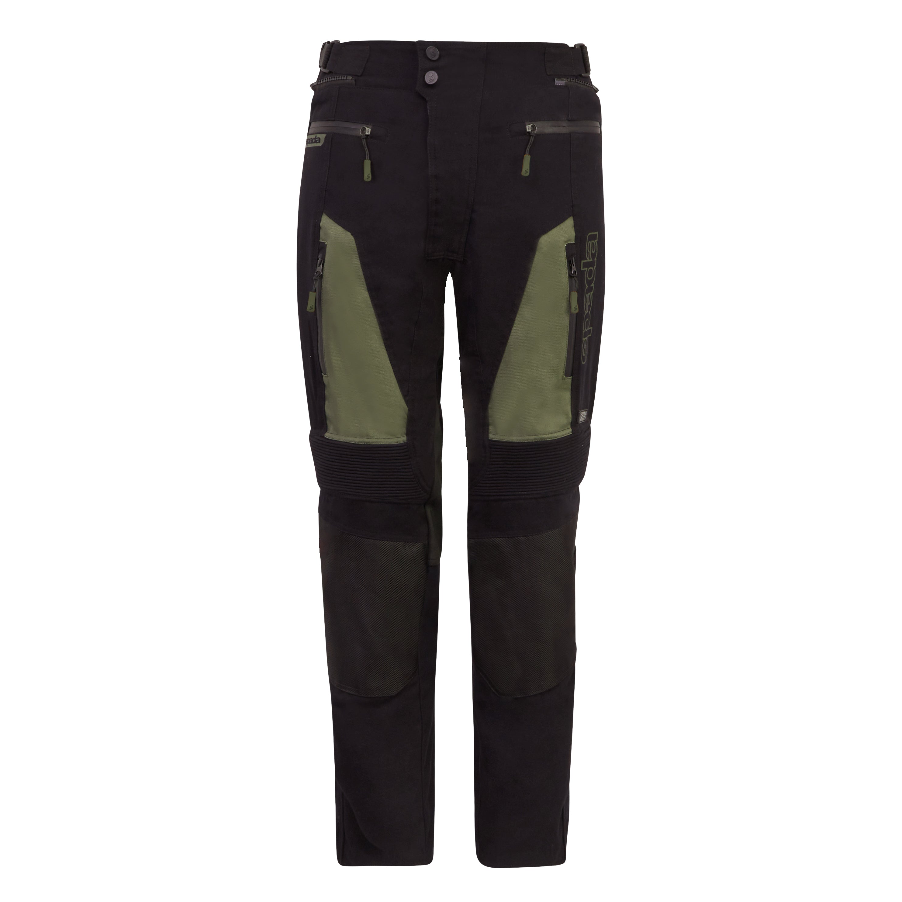 Spada Ascent V3 CE WP Motorcycle Trousers Black/Green Short Leg