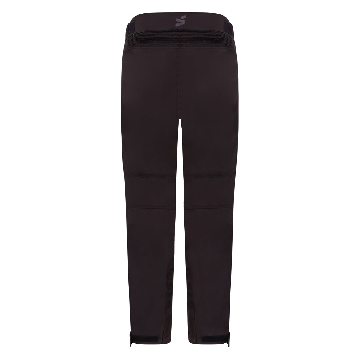 back of black waterproof trousers for men with spada branding