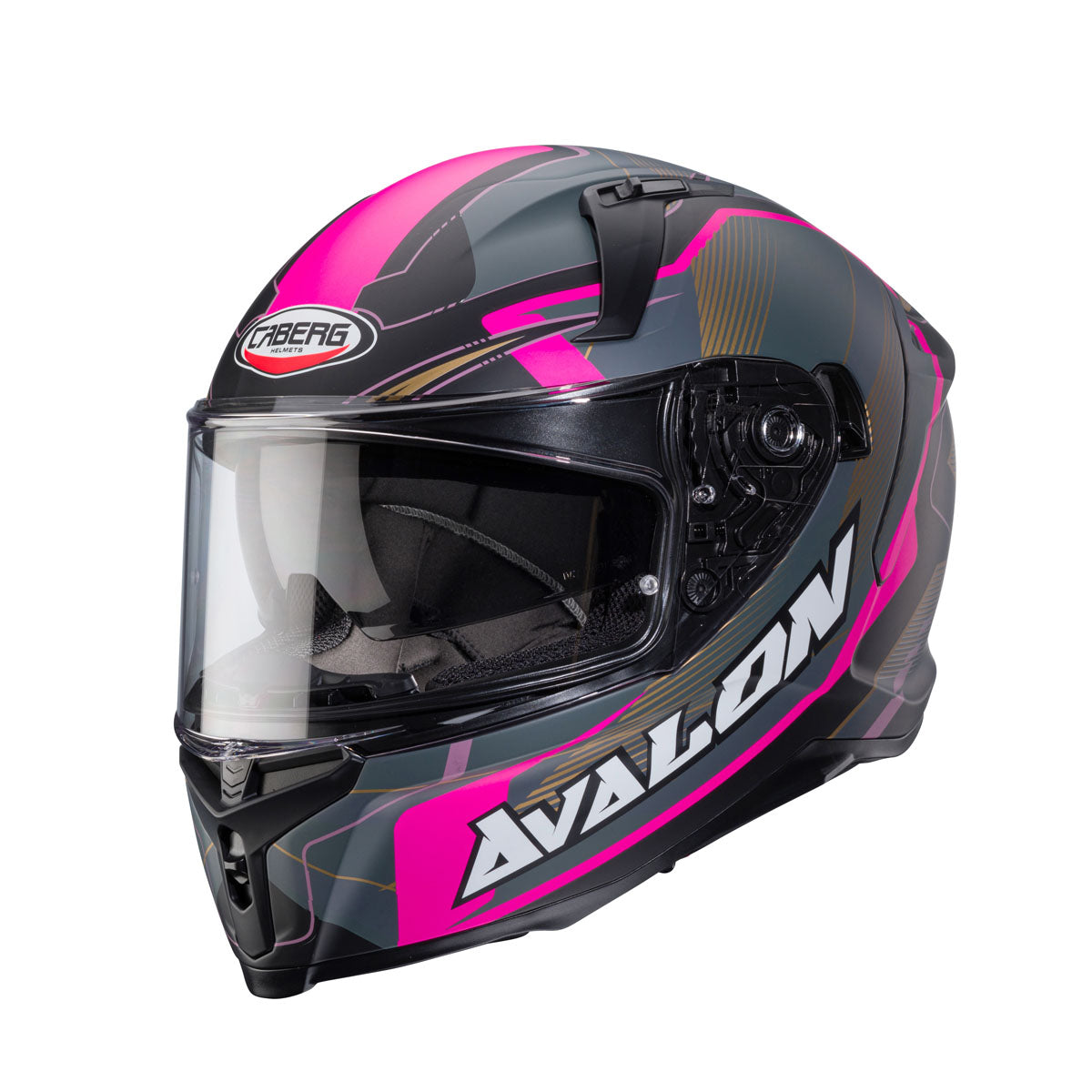 Caberg Avalon X Optic Matt Black, Grey & Fuchsia Motorbike Helmet