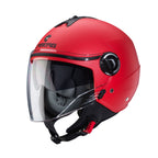 Caberg Riviera V4X open face motorcycle helmet in matt red with clear visor