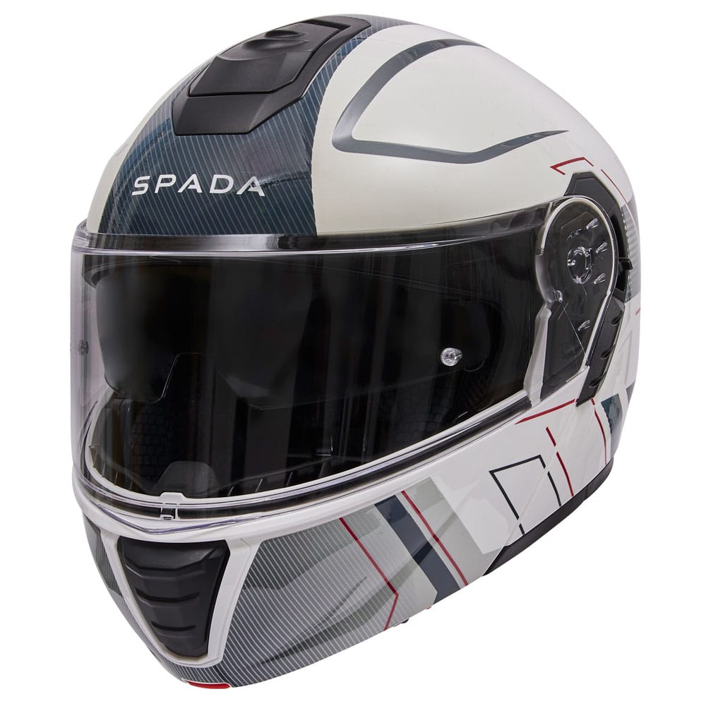 Spada Orion 2 Element Motorcycle Helmet White/Grey/Red