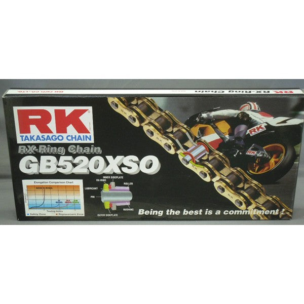 RK Gold Motorcycle Chain GB520XSO X 108 MT ZX CBR GSX