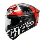 Shoei X-SPR Pro Diggia2 TC-1 full face motorcycle helmet in red and white graphic