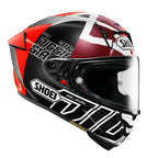 side profile of Shoei X-SPR Pro Diggia2 TC-1 showing AIM+ shell and vortex generators