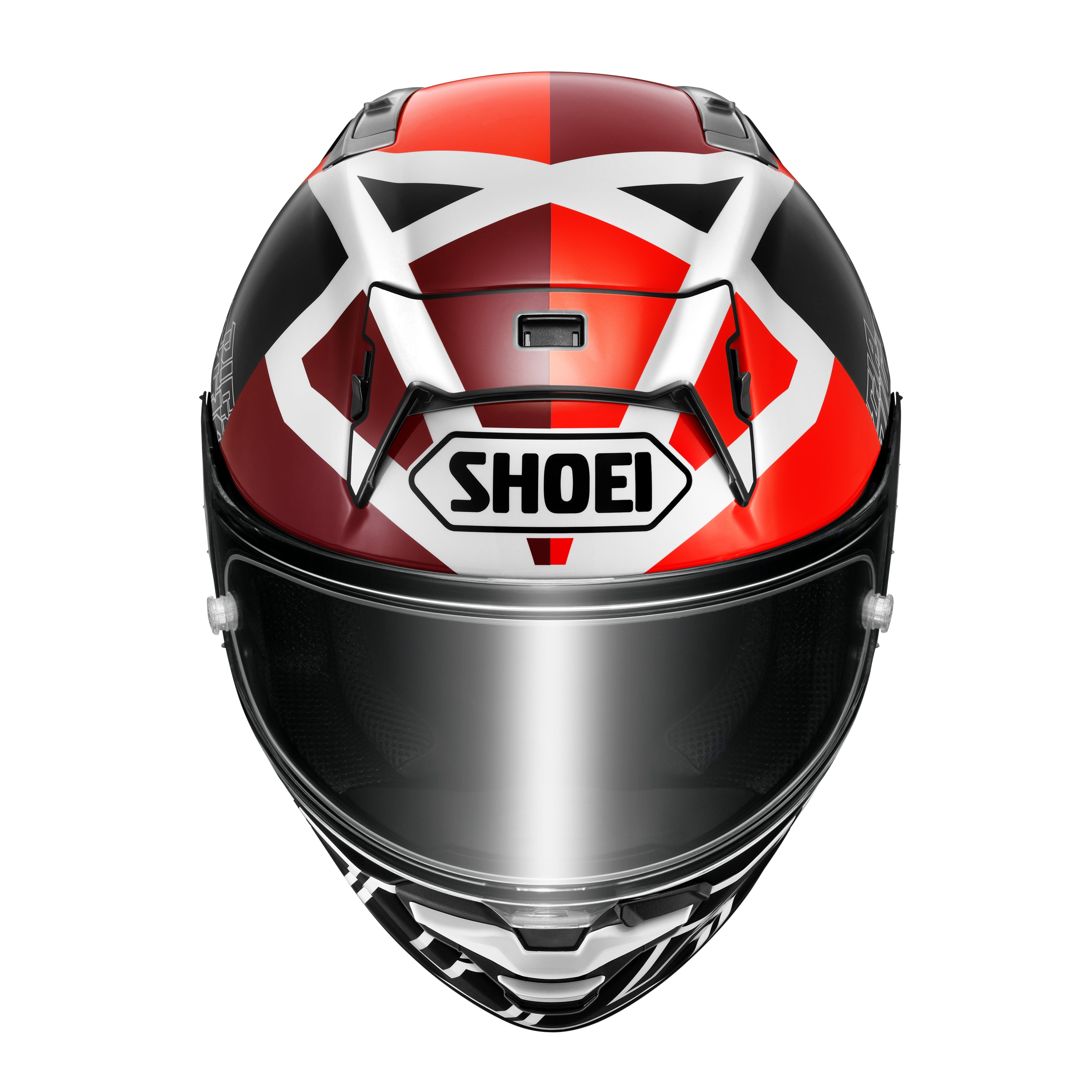 top view of Shoei X-SPR Pro Diggia2 TC-1 showing rear stabiliser and ventilation system